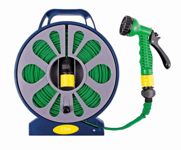 Outdoor Planting Garden Flat Hose with 7 Function Spray 15m