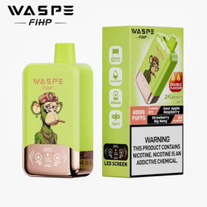 waspe 40,000 puff sour apple, rasberry and strawberry big bang